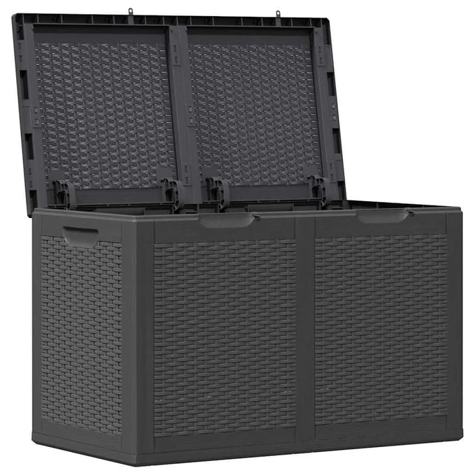 vidaXL - Tuinbox - 180 - L - PP - rattan - zwart