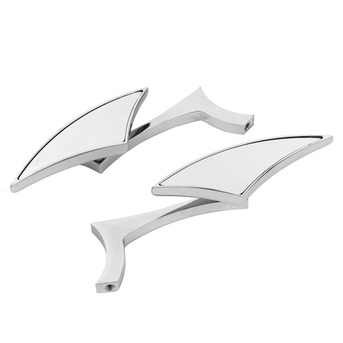 Rétroviseurs de moto chromés, filetage 8 mm/10 mm, 2 pièces, pour guidon de moto white