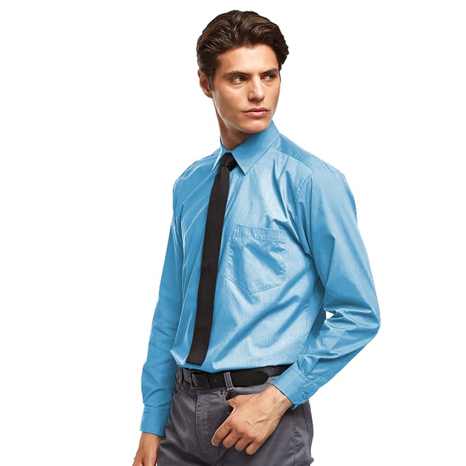 Premier Heren Premier Poplin Formeel Overhemd Met Lange Mouwen (Turquoise)
