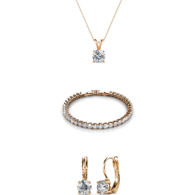 Ronde Venus Sets - Roségoud en Kristal