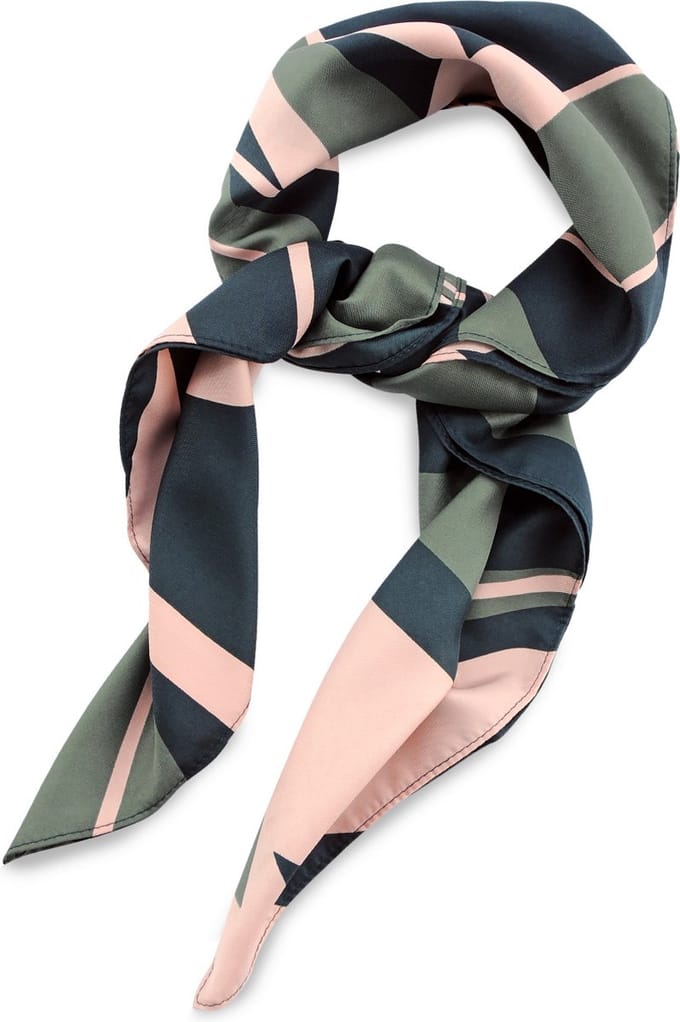 JB Collection - Sjaals - sjaal patroon groen roze vierkant - navy / groen / roze