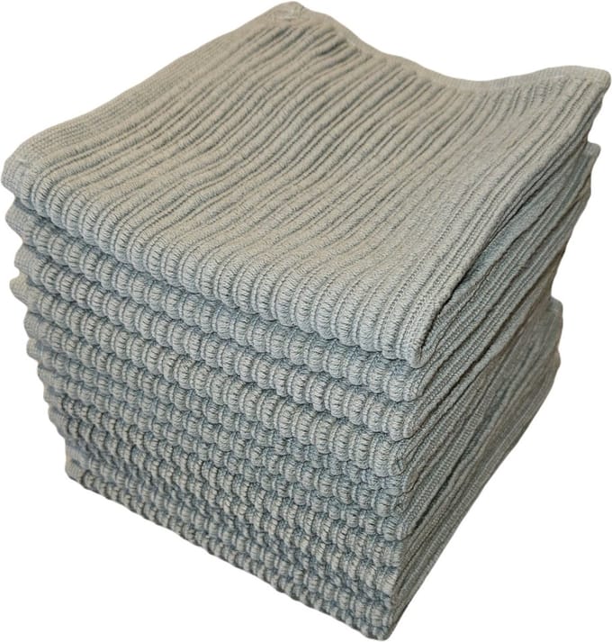 Linolux Vaatdoek Gestreept - Wit Grijs - 100% katoen - 12 stuks