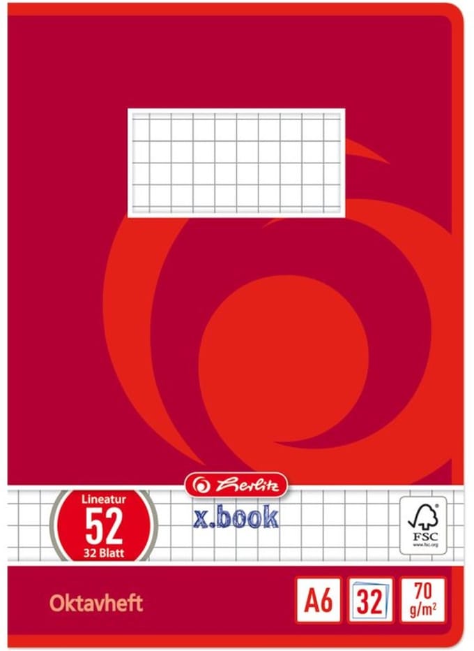 Herlitz 413633 schrijfblok & schrift A6 32 vel Meerkleurig