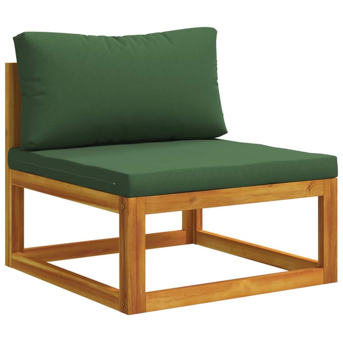 vidaXL - Middelste - modulaire - bank - met - kussens - Massief - Acacia - Hout