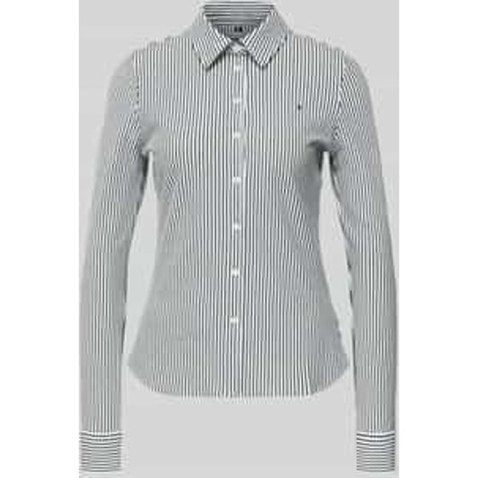 Slim Fit overhemdblouse van katoenmix