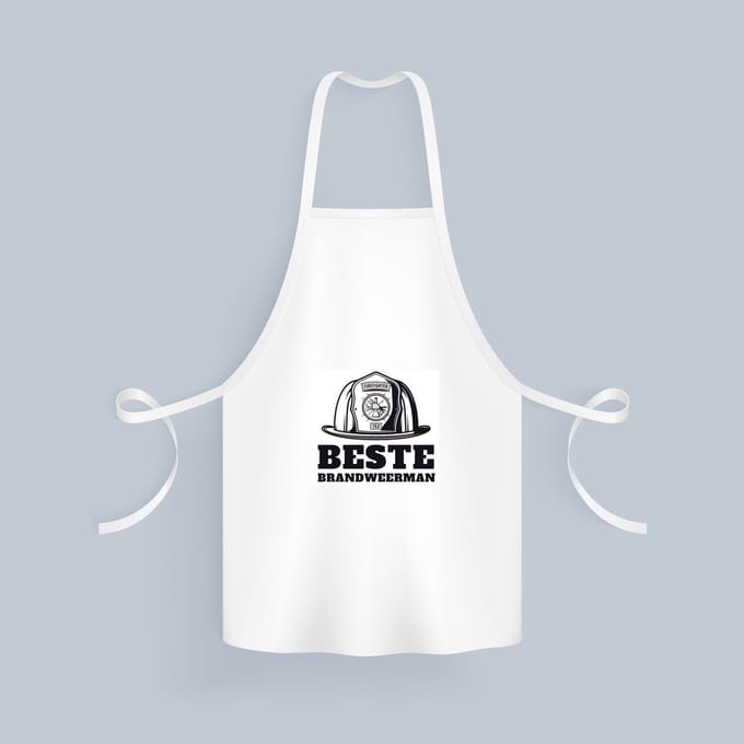 Akyol - beste brandweerman Keukenschort - Beste brandweerman - collega - cadeau - 82 bij 71 cm
