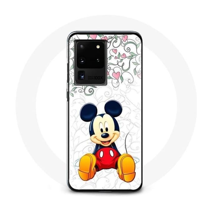 Hoesje voor Samsung Galaxy S20 Ultra Mickey Mouse Bloemen Hartjes