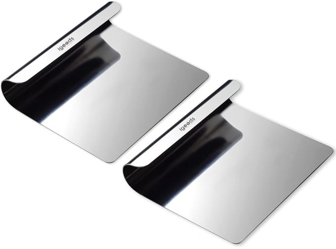 Igoods Multifunctionele Keukenhulp - Groenteschep - Kookschep - Kookspatel - 18/10 Roestvrij Staal - RVS - Deegschraper - 12 x 14 cm - 2 Stuks
