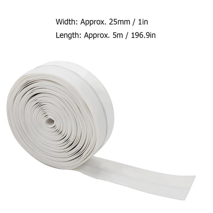 5M 25mm Zelfklevende Deur Raam Geluidsisolatie Stofwerende Afdichtingsstrip (Wit) wit