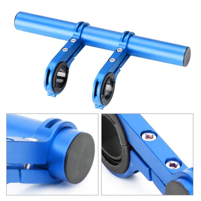 Fiets Multifunctionele Stuurverlengframe Verlengbeugel Fietslicht Zaklamp Ondersteuningsklem blue