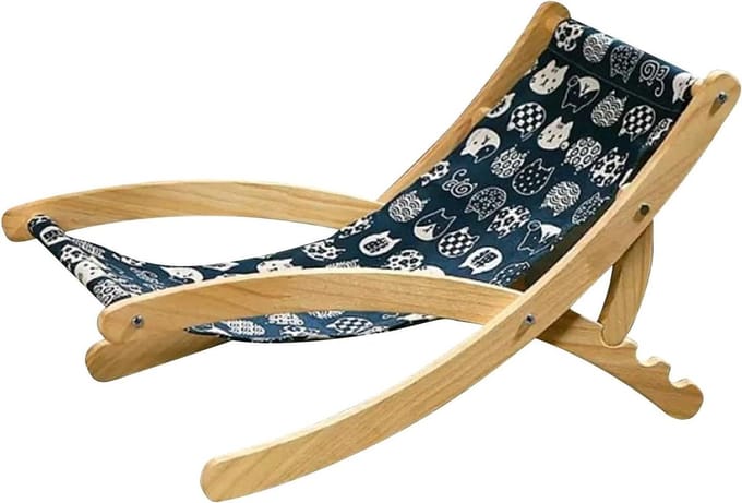 Kattenstoel - Opvouwbaar bed - Krabben en rusten - Verstelbare hoek - 57.5 cm - Blauw