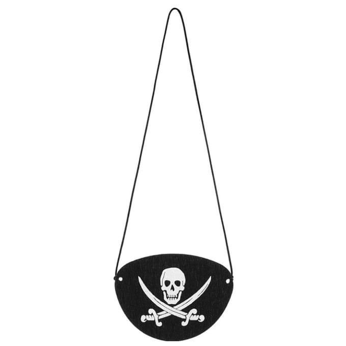 6 stuks Piratenooglapjes Vilt Eenoog Skelet Kapitein Ooglapjes voor Halloween Kerstmis Piraat black