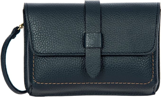 BRIC'S Leren Schoudertas Gondola Garofano Mini Purse Night Blue Donkerblauw