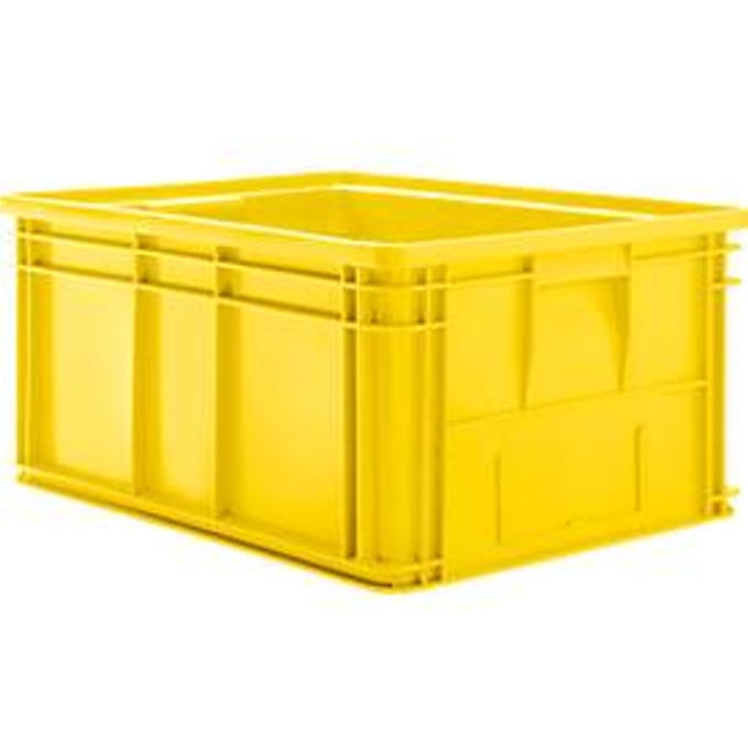 Stapelbak serie 14/6-1 - polypropeen - met verzonken handgreep - 71L - geel