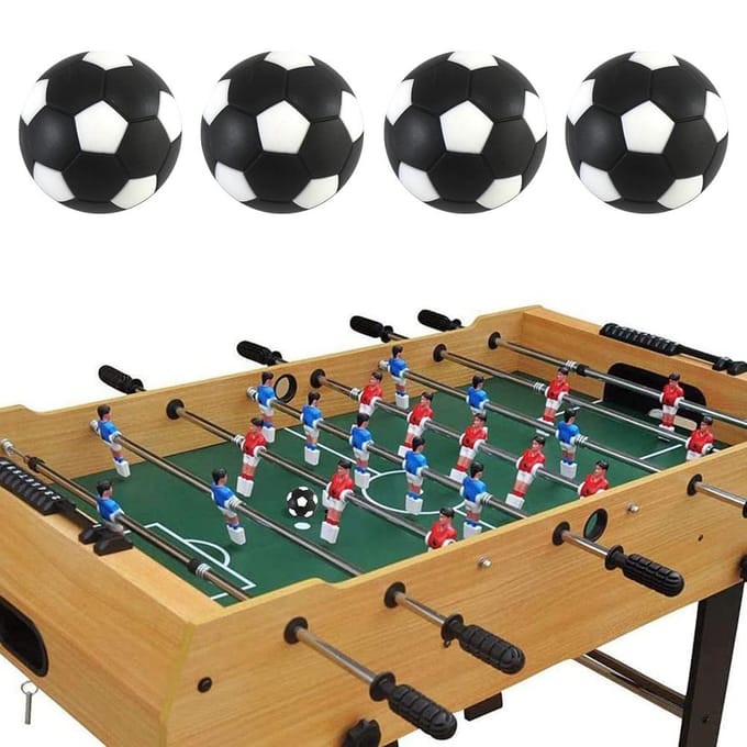 4 stuks Tafelvoetbalballen 36mm Kleurrijke Tafelvoetbalballen Tafelvoetbal Tafelbladspel Tafelvoetbal black