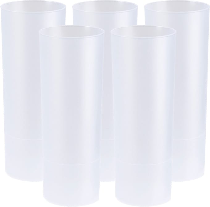 Juypal longdrink glas - 12x - wit - kunststof - 330 ml - herbruikbaar - BPA-vrij