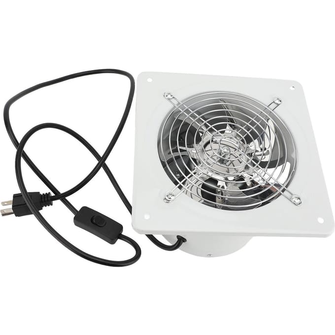 Ventilateur d'extraction avec interrupteur en fer 60 Hz 7 pales silencieux pour fenêtre et maison 6 Inch blanc