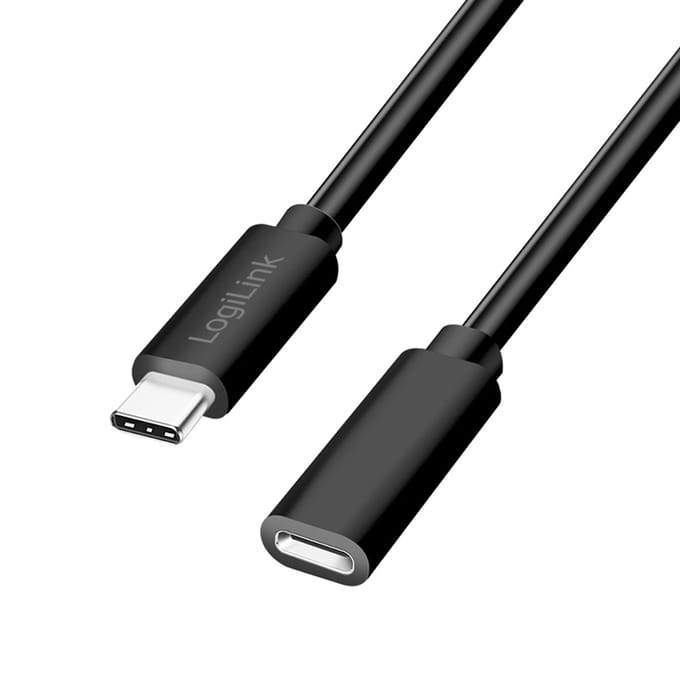 LogiLink CU0212 USB-C-kabel USB 2.0 USB-C stekker, USB-C bus 3.00 m Zwart