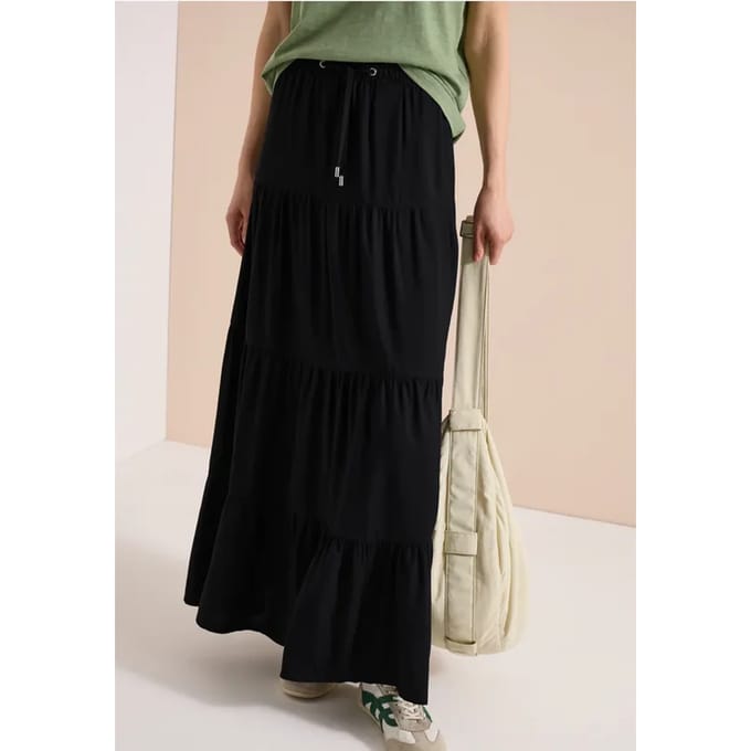 Maxirok met volants en elastische tailleband