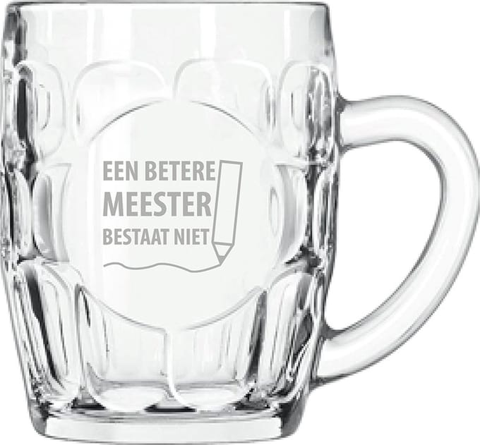 Gegraveerde Bierpul 55cl een betere meester bestaat niet