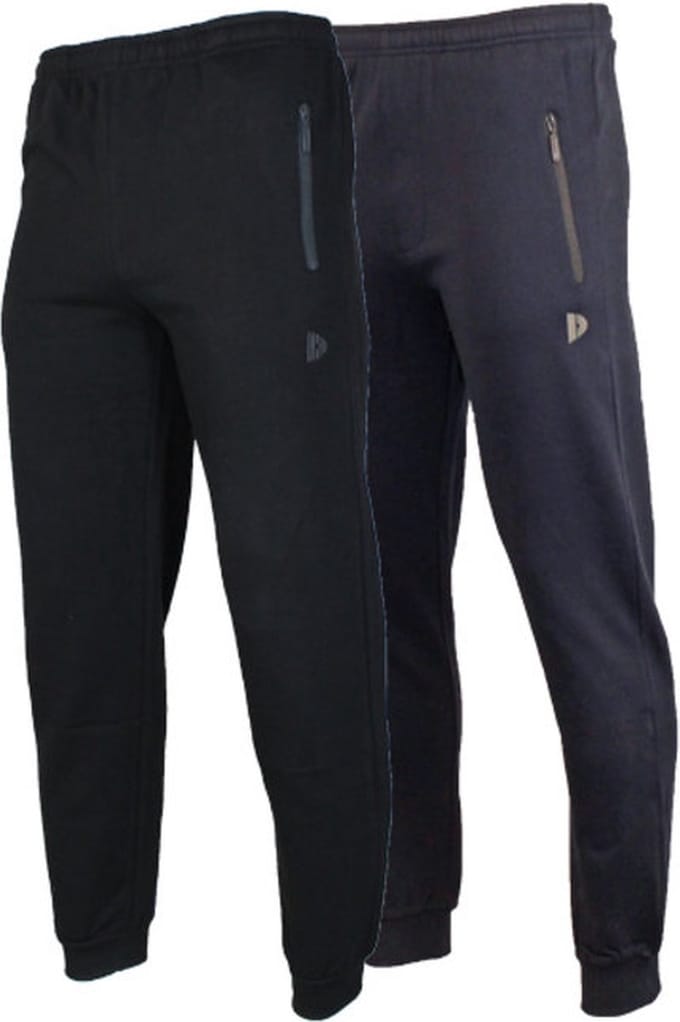 2-Pack Donnay - Joggingbroek met elastiek (Jack) - Sportbroek - Heren - Black/Navy (919) - maat M