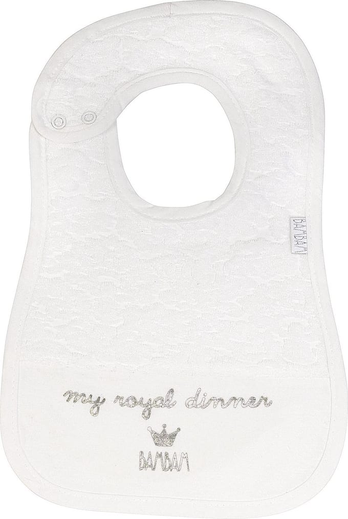 BAMBAM Slab "my royal dinner" - Wit - Baby cadeau