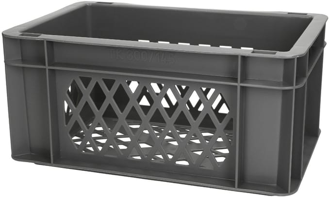 transport bagage krat mini (grijs) - Fietsmand