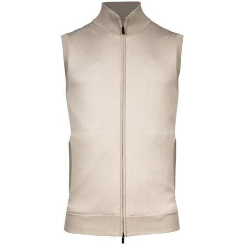 Thomas Maine Vest Cardigan Zip No Sleeve Double Knit Inner Cotton Layer Kitt / male