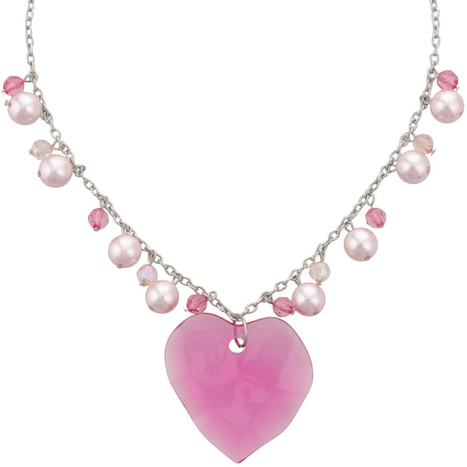 Behave - Ketting met roze hart en parels - Romantisch & speels