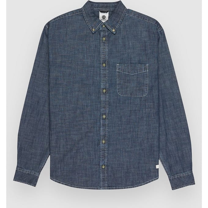 Element Button Down Regular Chambray Shirt blauw