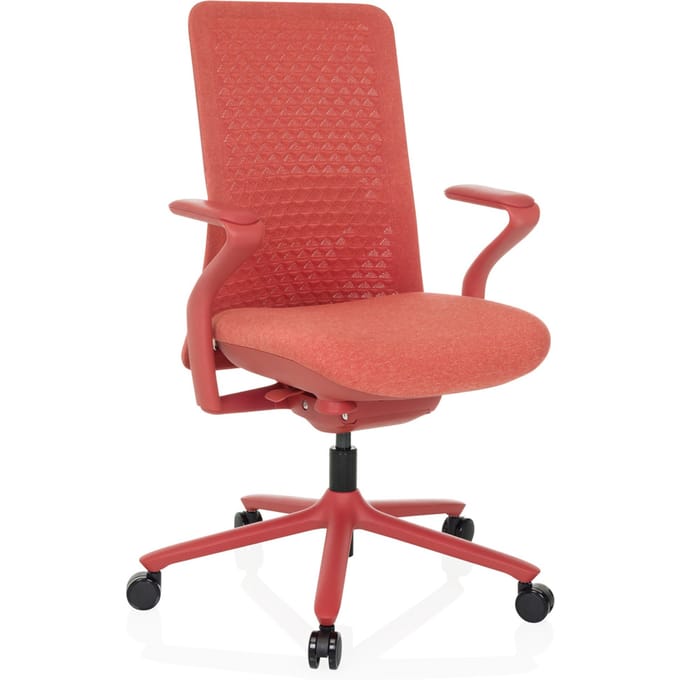 Bureaustoel / draaistoel VERVIO rugleuning 3D-mesh / zitting stof rood hjh OFFICE