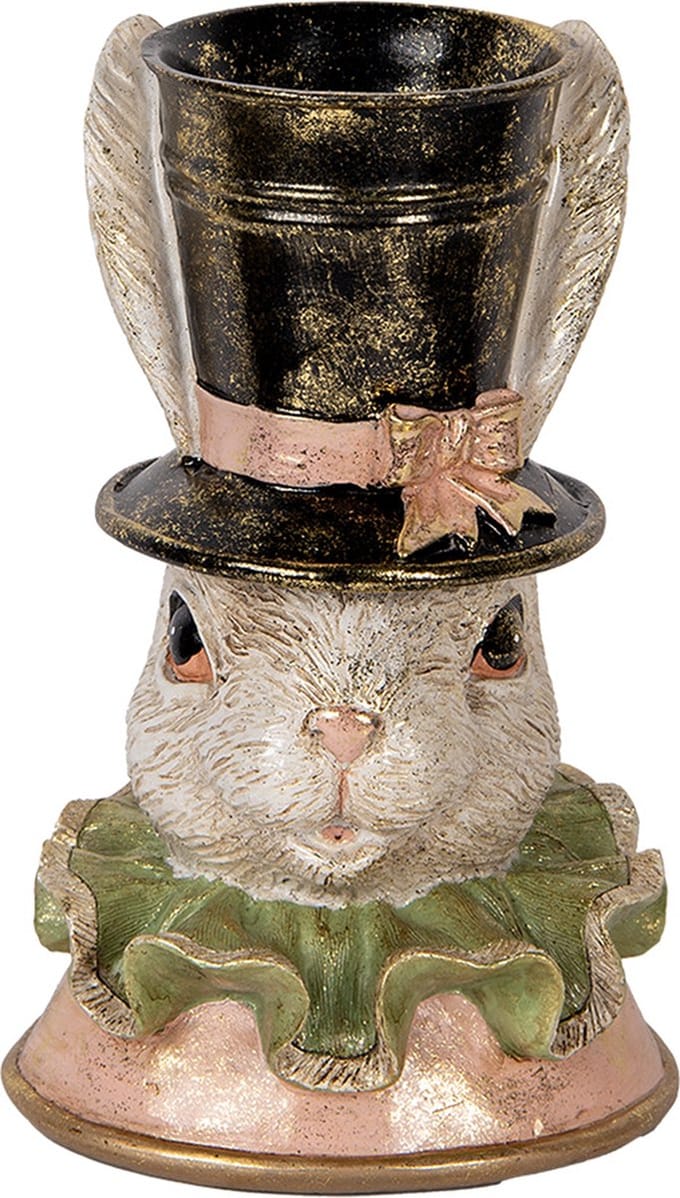Clayre & Eef Decoratie Beeld Konijn 29 cm Beige Kunststof