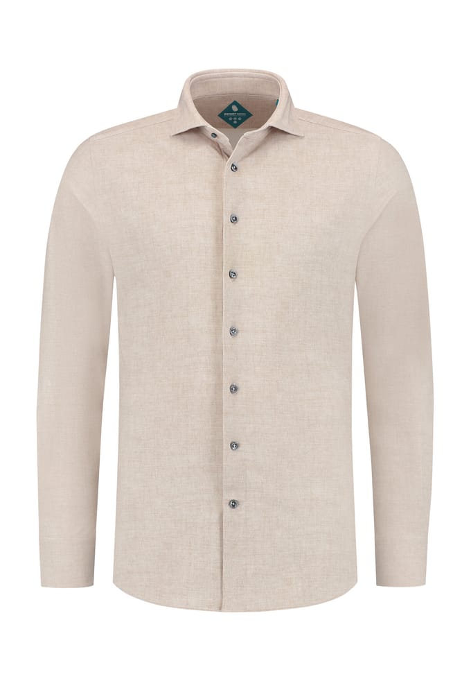 District Indigo Overhemd Pique Performance Mel. Beige  39