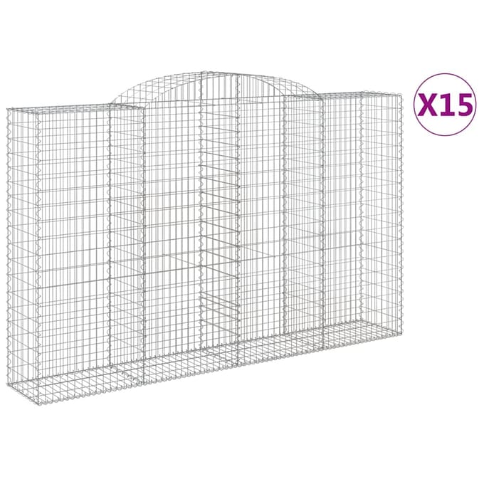 vidaXL - Schanskorven - 15 - st - gewelfd - 300x50x180/200 - cm - ijzer