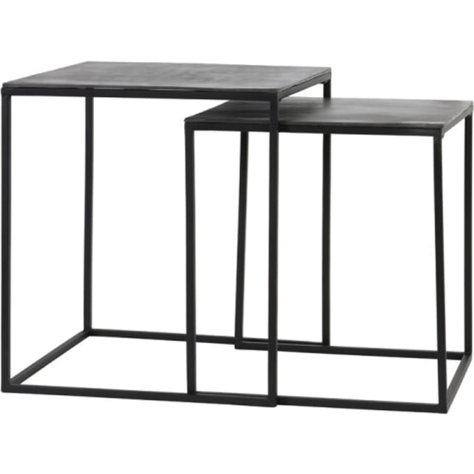 Light & Living - Bijzettafel BANOS - Ø44.5x50.5cm - Zilver - Set van 2
