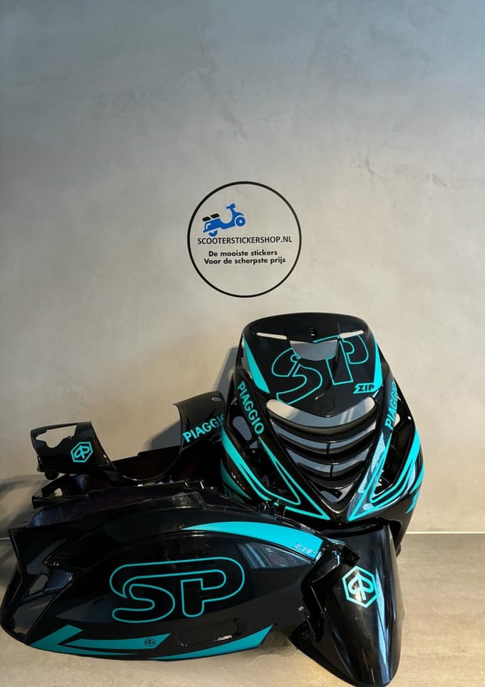 Piaggio zip - SP Outline Pakket S - Piaggio Zip Accessoire - Scooter Accessoires - Scooter Stickers - Turqouise - Mat