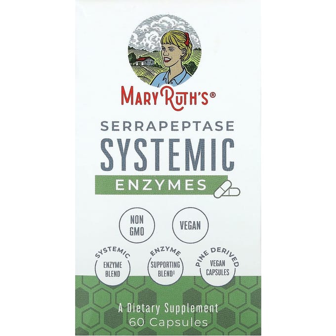 MaryRuth's Serrapeptase Systemisch Enzym, 60 Capsules