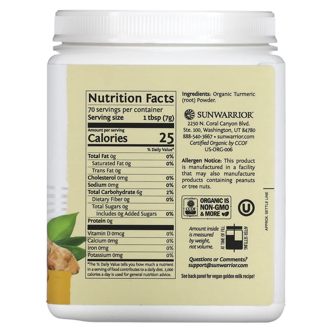 Sunwarrior, Harvest, Kurkumawortelpoeder, 1,08 pond (490 g)