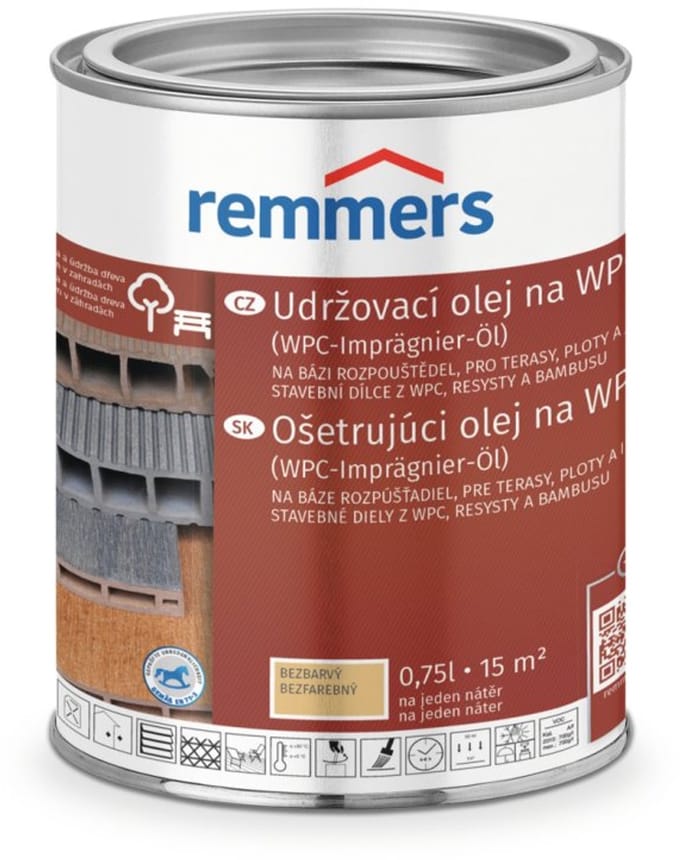 Remmers WPC impregnerende olie 0,75l, Kleurloos
