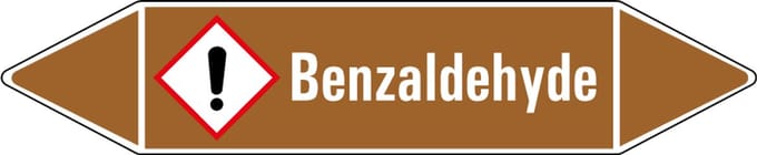 Benzaldehyde leidingmarkering op vel 126 x 26 mm - 5 per vel