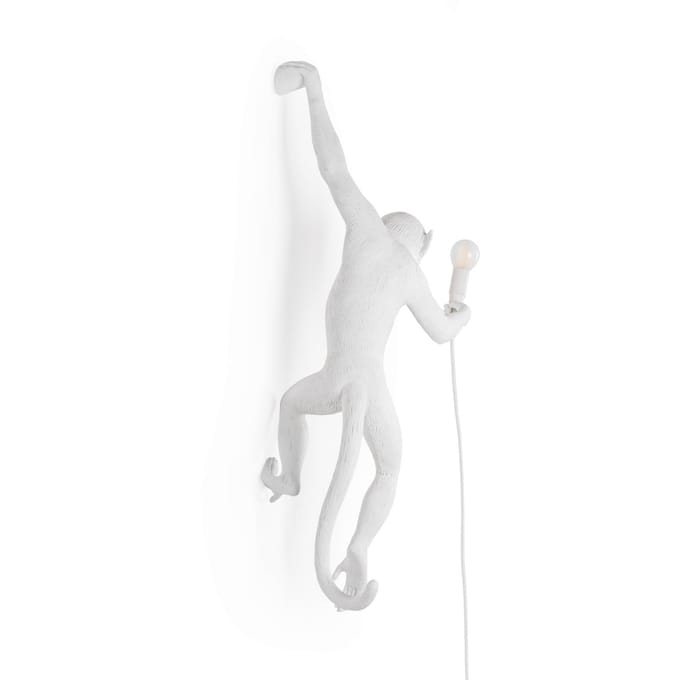 SELETTI LED decoratie-wandlamp Monkey Lamp, wit, links