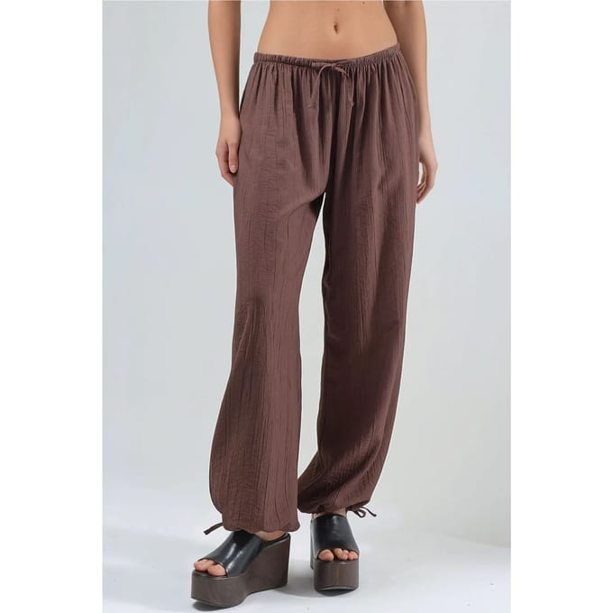 Elastische Broek met Touwdetail