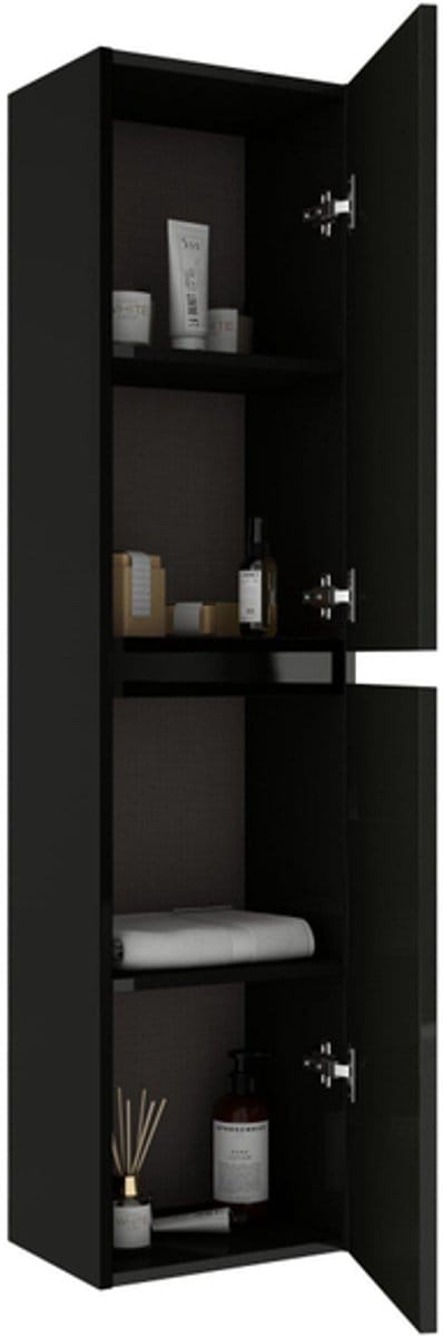FugaFlow Eccelente Arredo Hoge Kast - 140x35x27cm - 2 deuren - mat zwart