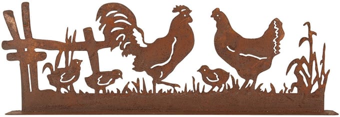 Clayre & Eef Decoratie Beeld Kip 41x5x14 cm Bruin Metaal