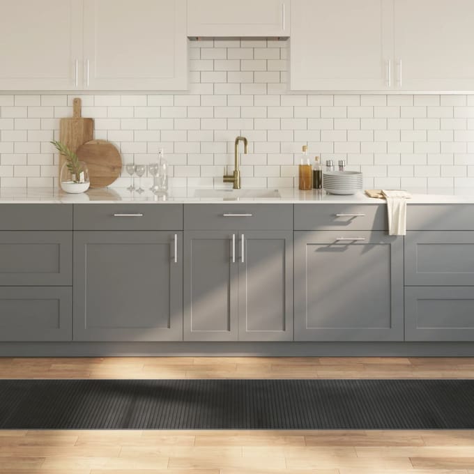 vidaXL Vloerkleed rechthoekig 60x400 cm bamboe grijs
