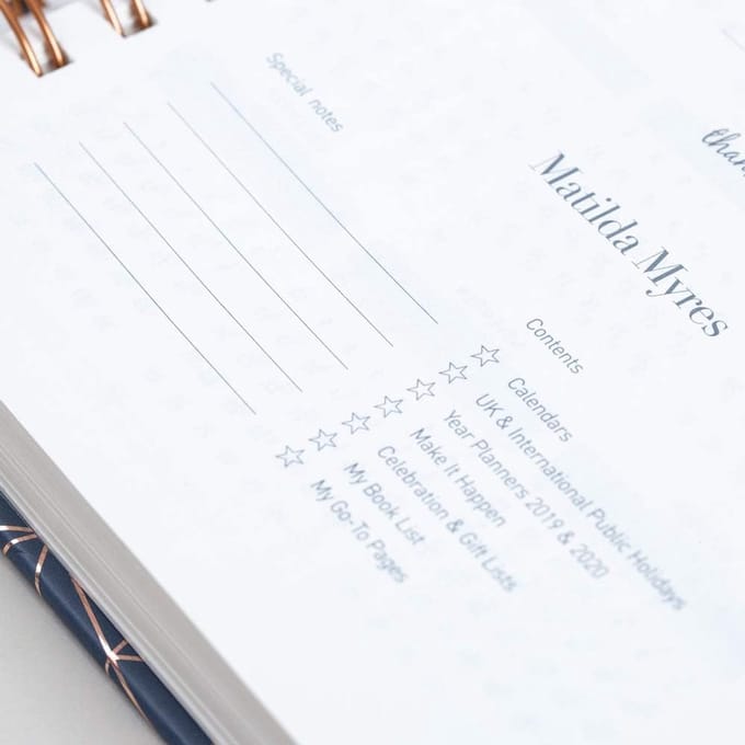 Halfjaarplanner A5 Roze & Goud Spiraalbinding Juli 2019 - Juli 2020