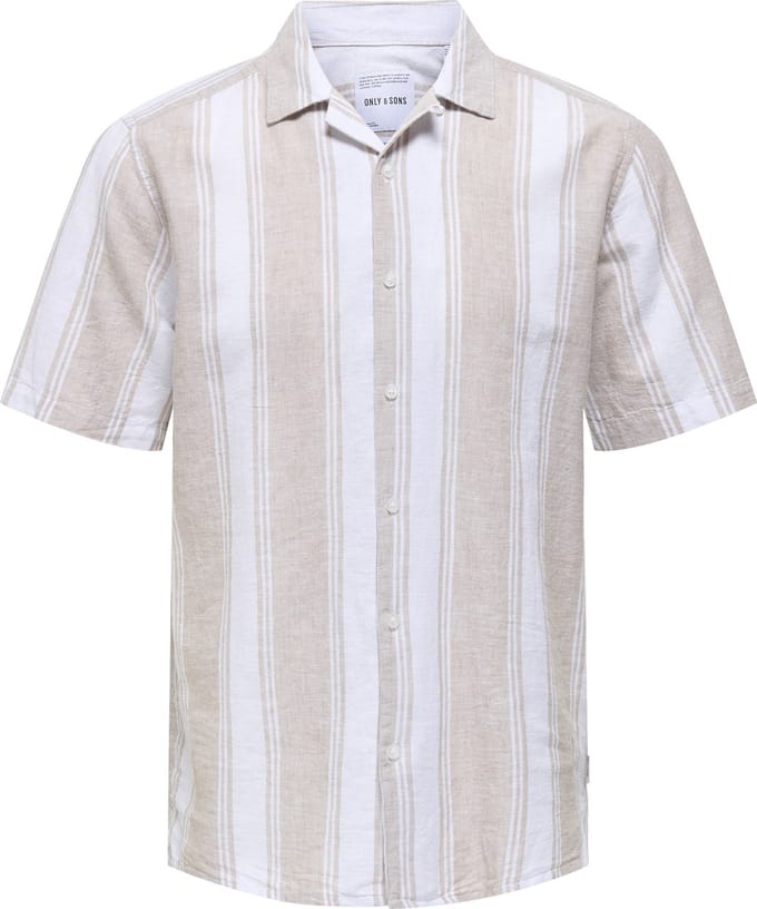 ONLY&SONS - ONSCAIDEN LIFE STRIPE RES LINENBLENDNOOS - Heren - Overhemden