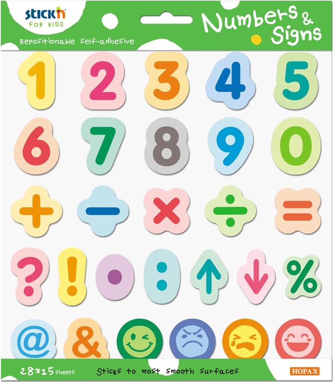 Stick'n Kleurrijke Sticky Notes - Educatief Speelgoed - Stickerboek - Nummers - Tekens - Smileys