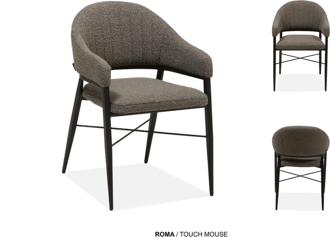 MX Sofa Eetkamer stoel Roma | kleur: Mouse