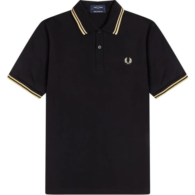 Fred Perry Twin Tipped Polo Black/Champagne